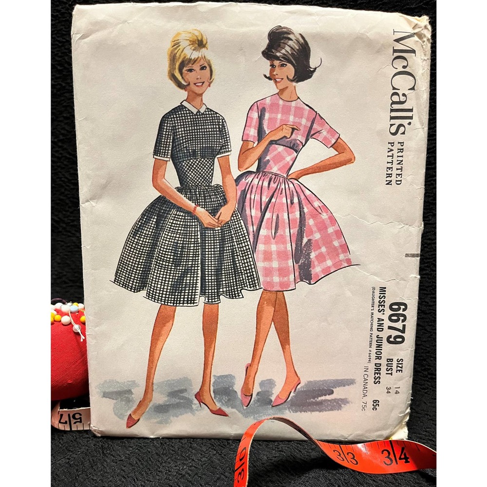 McCall's 6679 1950's Rare Find Un-Cut Factory Folded paper pattern
